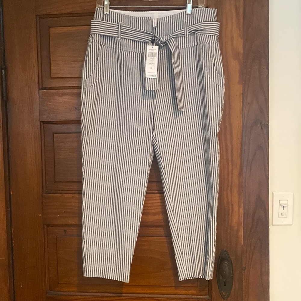 New With Tags BCBGeneration Cropped Striped Pant. White with black stripes.